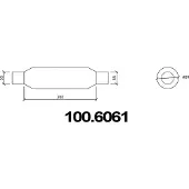 ASSO 100.6061 Uitlaat middendemper