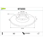 Valeo 673233 Remschijf