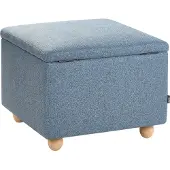 Beliani FERNDALE - Poef met opbergruimte - Blauw - Polyester