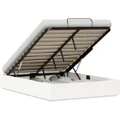 vidaXL Ottoman bedframe met opbergruimte Wit 135 x 190 cm