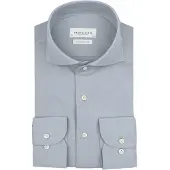 Profuomo Lange mouwen overhemd Japanese knitted turquoise