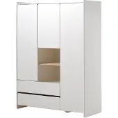 Vipack Kiddy Kledingkast 3-deurs - Wit