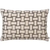 Ferm Living Lattice kussenhoes Off-white-zwart, 40x60 cm
