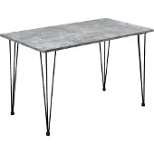 En.casa Eettafel Bordeaux 120x70x75 cm MDF en staal betonlook
