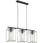 Eglo Hanglamp 3 lichts zw/wt transp. 'loncino'