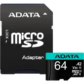 ADATA Geheugenkaart - - AUSDX64GUI3V30SA2-RA1 - 64 GB - Micro SDXC - IPX7 waterdicht