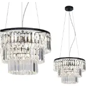 Zumaline hanglamp, 14x E14, zwart, verchroomd, model NIRA MD3523-14L-EBCN