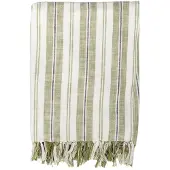 Tiseco - Katoenen deken INDIRA - Gestreept Design - 150x200 cm, groen