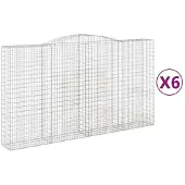 vidaXL Schanskorven 6 st gewelfd 400x50x220/240 cm ijzer