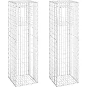 vidaXL Schanskorf palen 2 st 50x50x180 cm ijzer