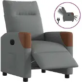 vidaXL Fauteuil elektrisch verstelbaar stof donkergrijs