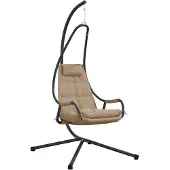 vidaXL Hangende ei-stoel Staal 94 x 107 x 196,5 cm Taupe