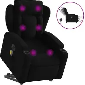 vidaXL Sta-op-massagestoel elektrisch verstelbaar stof zwart