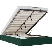 vidaXL Bedframe zonder matras 120x190 cm fluweel donkergroen