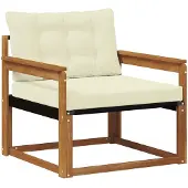 vidaXL Buiten bank set Massief Acaciahout en Textilene Naturel