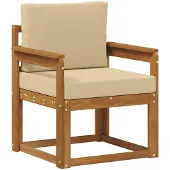 vidaXL Buitensofa Massief Acacia Hout en Polyester Naturel
