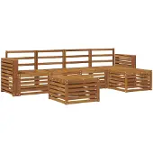 vidaXL Buiten bank set 6 st Naturel