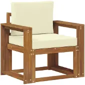 vidaXL Buitensofa Massief Acacia Hout en Polyester Naturel