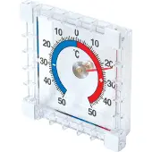 Silverline Binnen- en buitenthermometer - zelfklevend - kleurgecodeerd - 75 x 75 x 25 mm