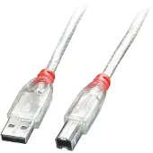 Lindy Kabel USB A naar USB B LINDY 41753 Wit Transparant