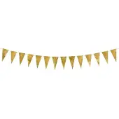 Party Deco Partydeco - Vlaggenlijn Goud (13 cm) - 2,1 m