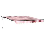 vidaXL Uitschuifbare luifel Rood en Wit 300 x 250 cm Polyester