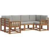 vidaXL Buiten bank set 6 st Natuurlijk en Licht Grijs