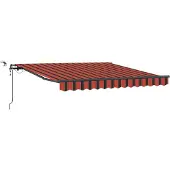 vidaXL Uitschuifbare luifel Oranje en bruin 300 x 250 cm Polyester