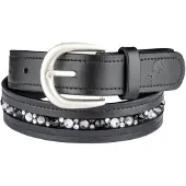 E.L.T LEDEREN RIEM JEWEL Zwart