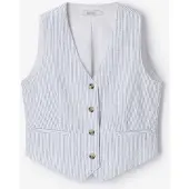 Sissy-Boy Wit Gestreept Gilet | Maat: XL