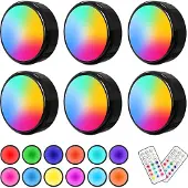 INF LED-spots 13 kleuren dimmer afstandsbediening 6-Pack