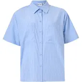 Pieces Blouse 'PCMELIA' lichtblauw / wit