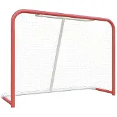 vidaXL Hockeydoel met net 153x60x118 cm staal en polyester rood en wit