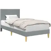 vidaXL Bedframe met hoofdeinde Lichtgrijs 100 x 200 cm Stof