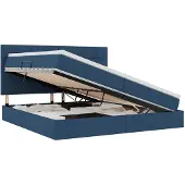 vidaXL Opslag bed met matras met hoofdeinde Blauw 200 x 200 cm Stof
