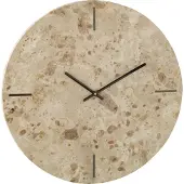 J-Line klok Rond Marmer - steen - beige/zwart