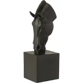 J-Line decoratie Paard Op Voet - polyresin - zwart - S