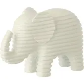 J-Line decoratie Olifant Gestreept - polyresin - wit - small - 2 stuks