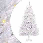 vidaXL Kunstmatige Hinged Kerstboom Wit 270 cm PVC en Staal