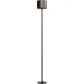 Masterlight Zwarte vloerlamp Venus 175cm met bruine lampenkap