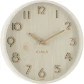 J-Line Wall clock plywood/mdf white small