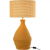 J-Line Lamp + kap indus papier mache geel