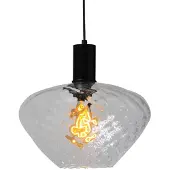 Masterlight Hanglamp zwart Porto met Blossom clear glas - Ø 30cm