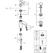 GROHE Eurosmart Cosmopolitan - Wastafelkraan met Push-Open afvoerplug, chroom 23926000