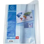 Exacompta 5x Pak van 10 geperforeerde showtassen - gladde PP - A3/A4 - Kleurloos - 6205E