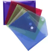 Exacompta 10x Pak van 5 Envelop tassen - PP met klittenband sluiting 24x18cm A5 - Geassorteerd - 56720E