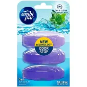 Ambi Pur - Bloc WC steun + navulling 55 ml 5 in 1 Frisse geur en Munt