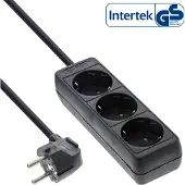 InLine Stekkerdoos met 3 contacten / zwart - 3 meter
