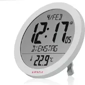 KIENZLE radio-gestuurde klok met binnentemperatuurindicator, wit