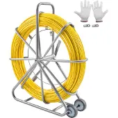 OEM 200m 5/16" Duct Rodder Draadtrekker Kabelgeleider Hengel met Stalen Reel Stand 3 Trekkoppen Visgereedschap voor Muren en Elektrische Draden Niet-geleidend
